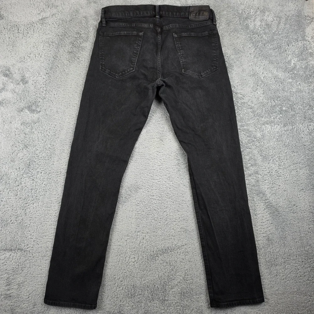 Polo Ralph Lauren Varick Slim Straight Jeans Mens 32x32 Black Faded Denim Pants